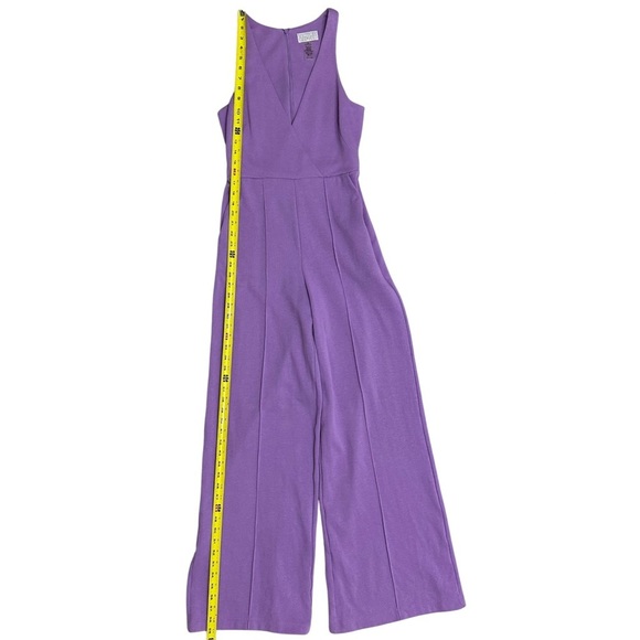 Victor Glemaud Plunge Neckline Jumpsuit SZ Small Lilac Wide Leg $250 Retail READ - Picture 11 of 12